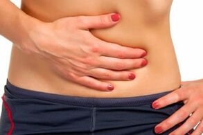 Abdominal pain due to the presence of parasites in the body